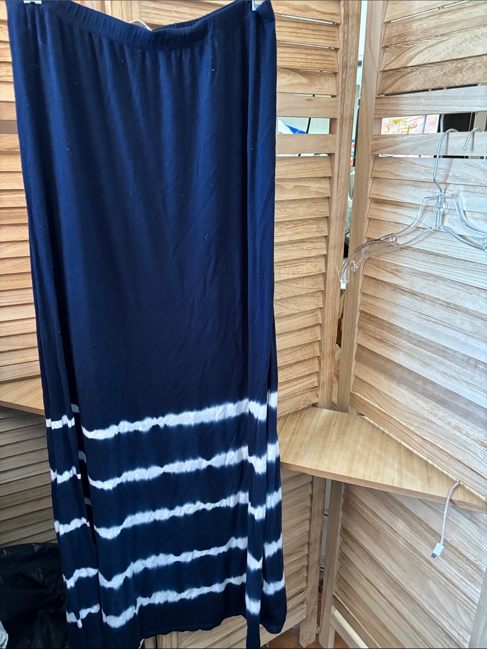 Tryst Blue Tie-Dye Maxi Skirt Small